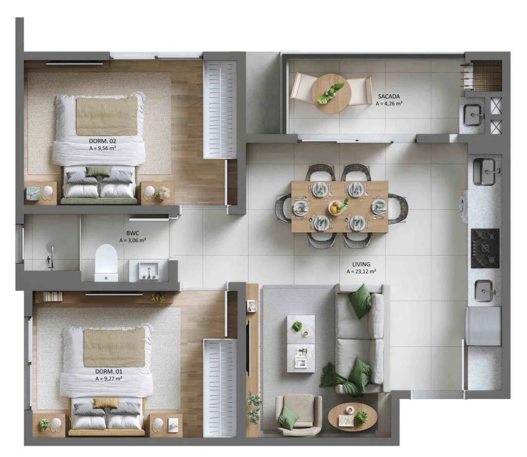 Apartamento, 2 quartos, 4555 m² - Foto 5