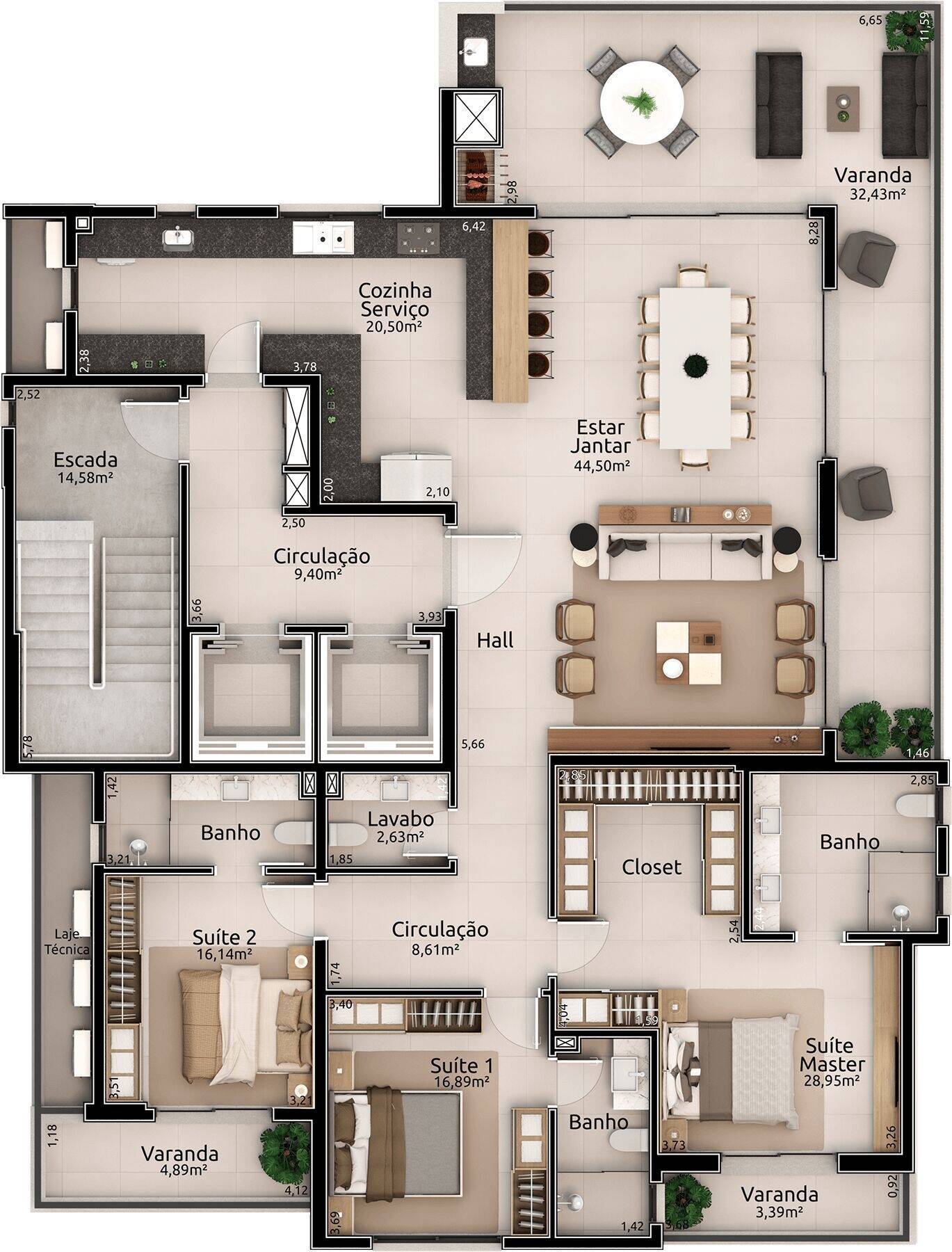 Apartamento à venda com 3 quartos, 216m² - Foto 14