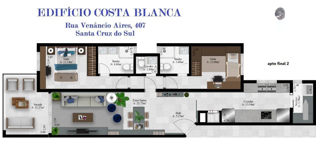 Apartamento à venda com 2 quartos, 102m² - Foto 6