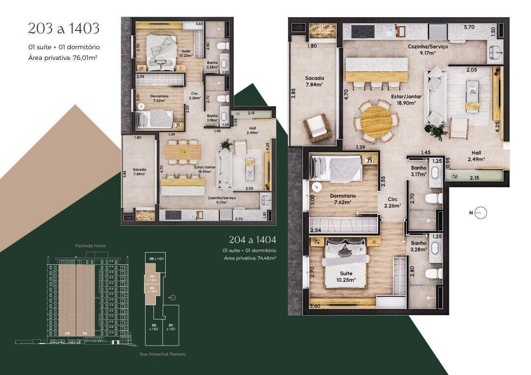 Apartamento à venda com 1 quarto, 76m² - Foto 3