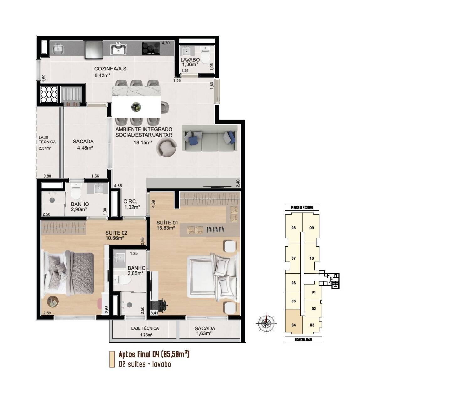 Apartamento à venda com 2 quartos, 153m² - Foto 18