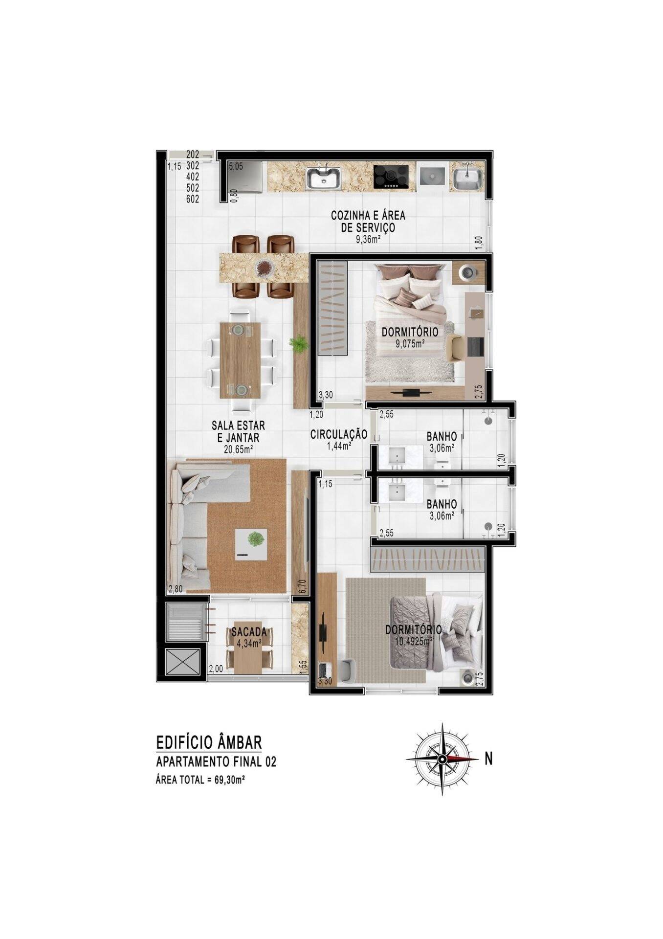 Apartamento à venda com 2 quartos, 69m² - Foto 10