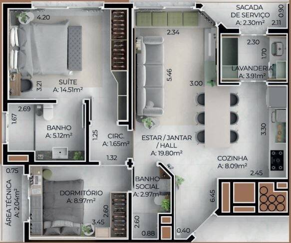 Apartamento, 2 quartos, 83 m² - Foto 4
