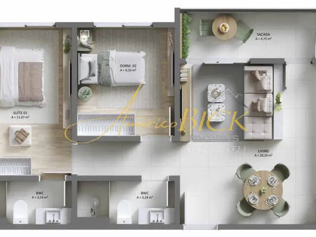 #1366 - Apartamento para Venda em Santa Cruz do Sul - RS - 3